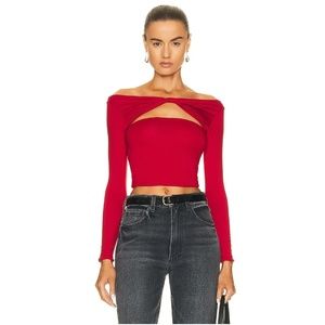 SER.O.YA Red Off-Shoulder Blouse